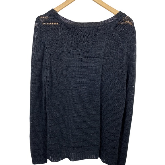 LANE BRYANT split back open weave knit sweater classic black 18 PLUS-SIZED WOMEN - Picture 4 of 5